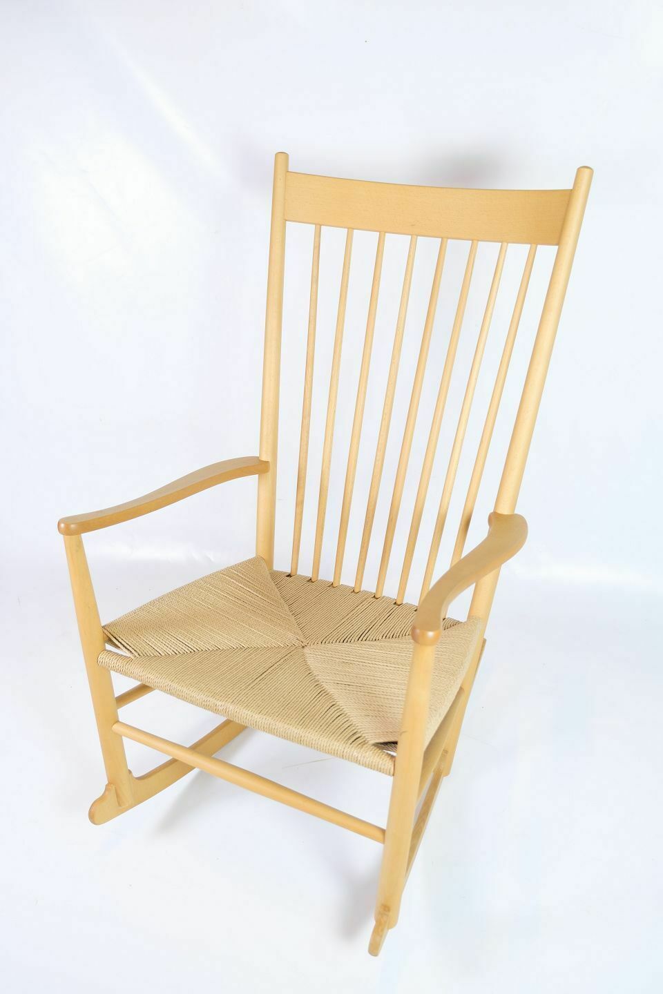 Rocking Chair Model J16 In Beech Wood & Envelope Braid By Hans J. Wegner For Fdb Furniture