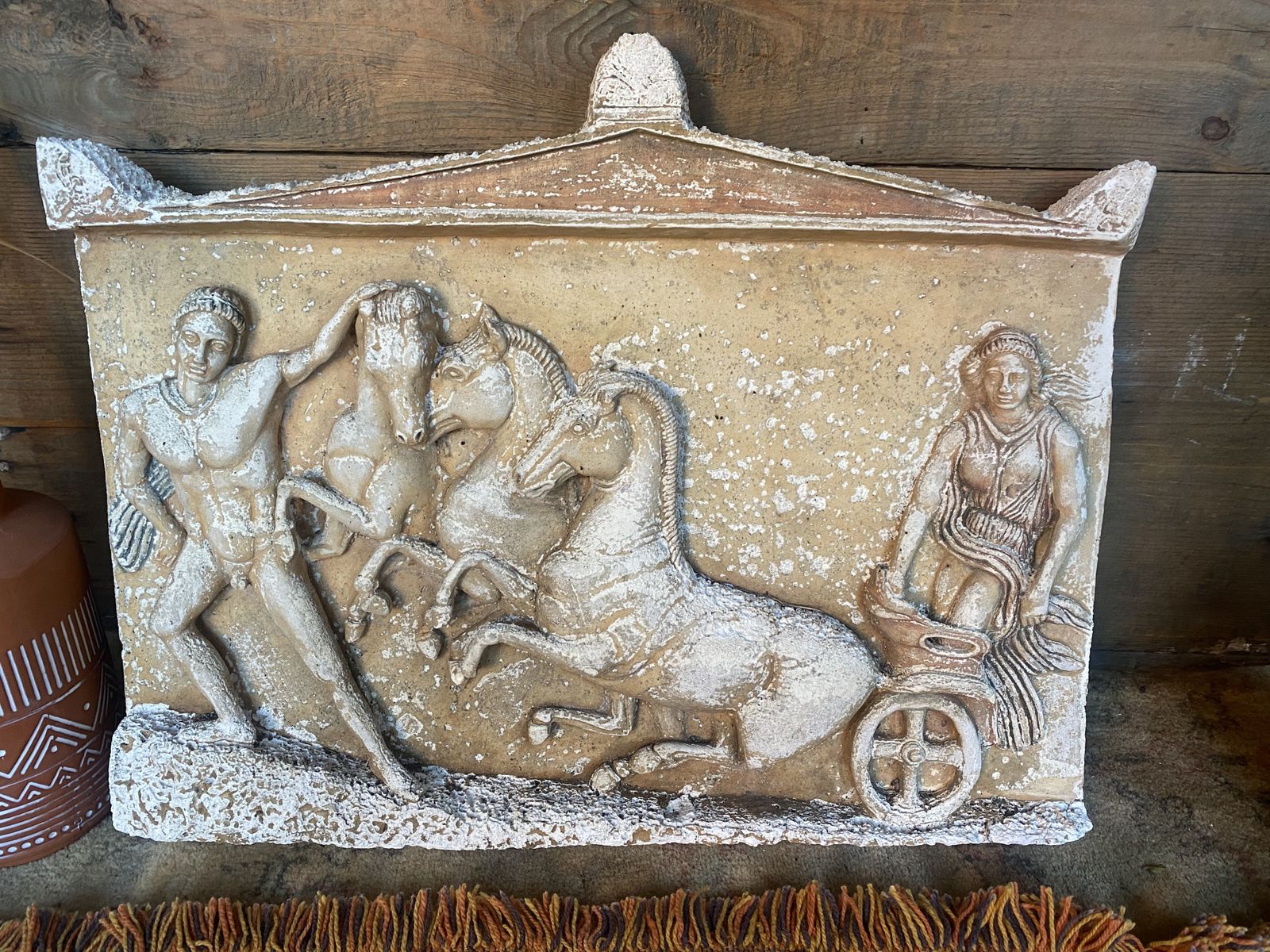 Greek Plaque Of Persephone By Hades photo vintage