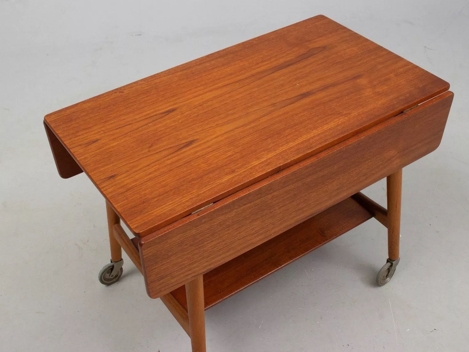 Hans Wegner Side Table, Desk With Wheels For Andreas Tuck, Oak And Teak,  Denmark 1960 photo 1800.0