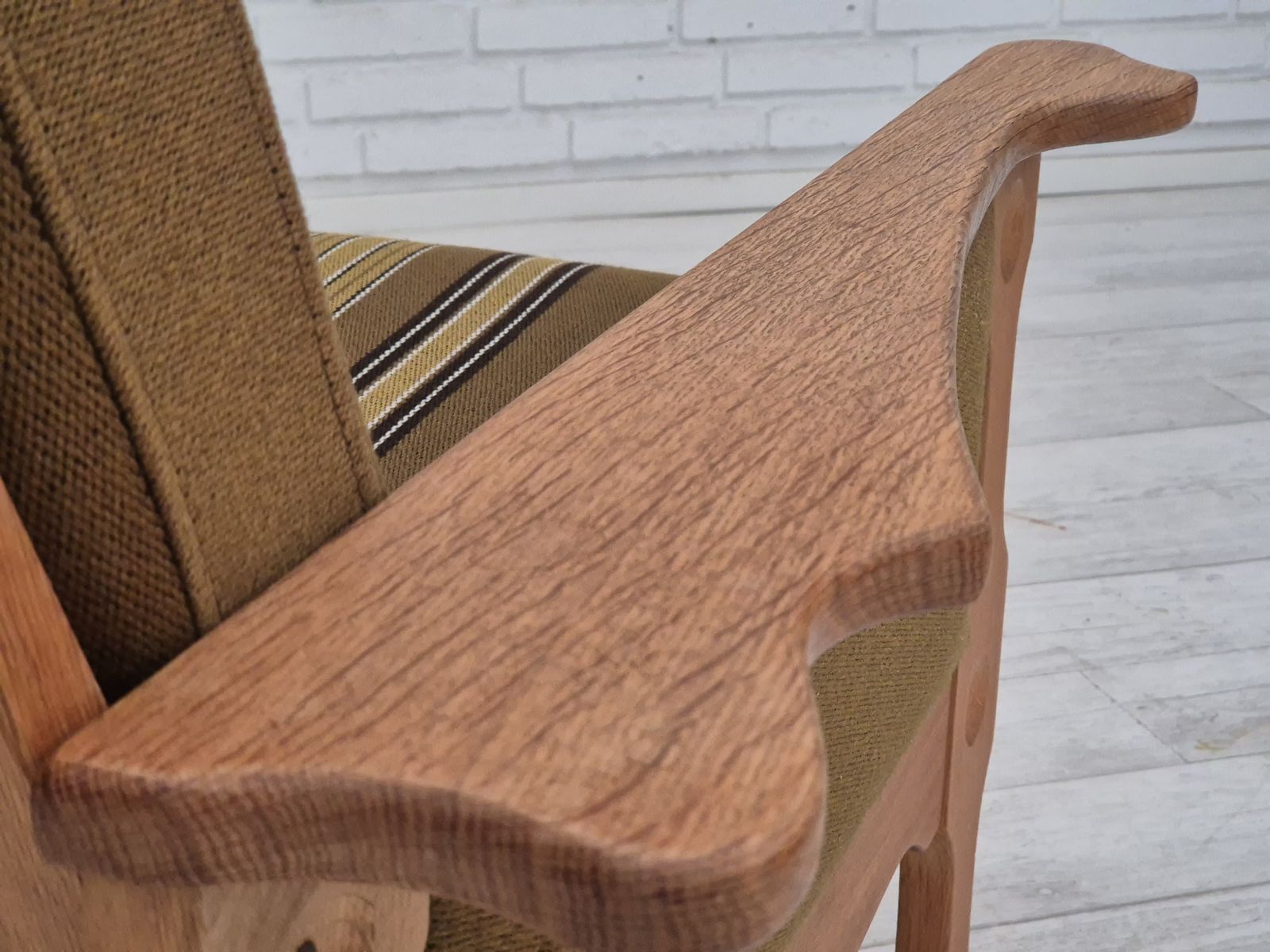 photo buy 1970s, Danish Design, Club Chair, Original Very Good Condition, Furniture Wool Fabric.