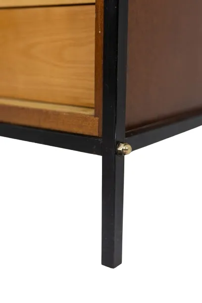photo furniture Pair Of Cabinets In Mahogany Veneer And Black Lacquered Iron. 1950s.