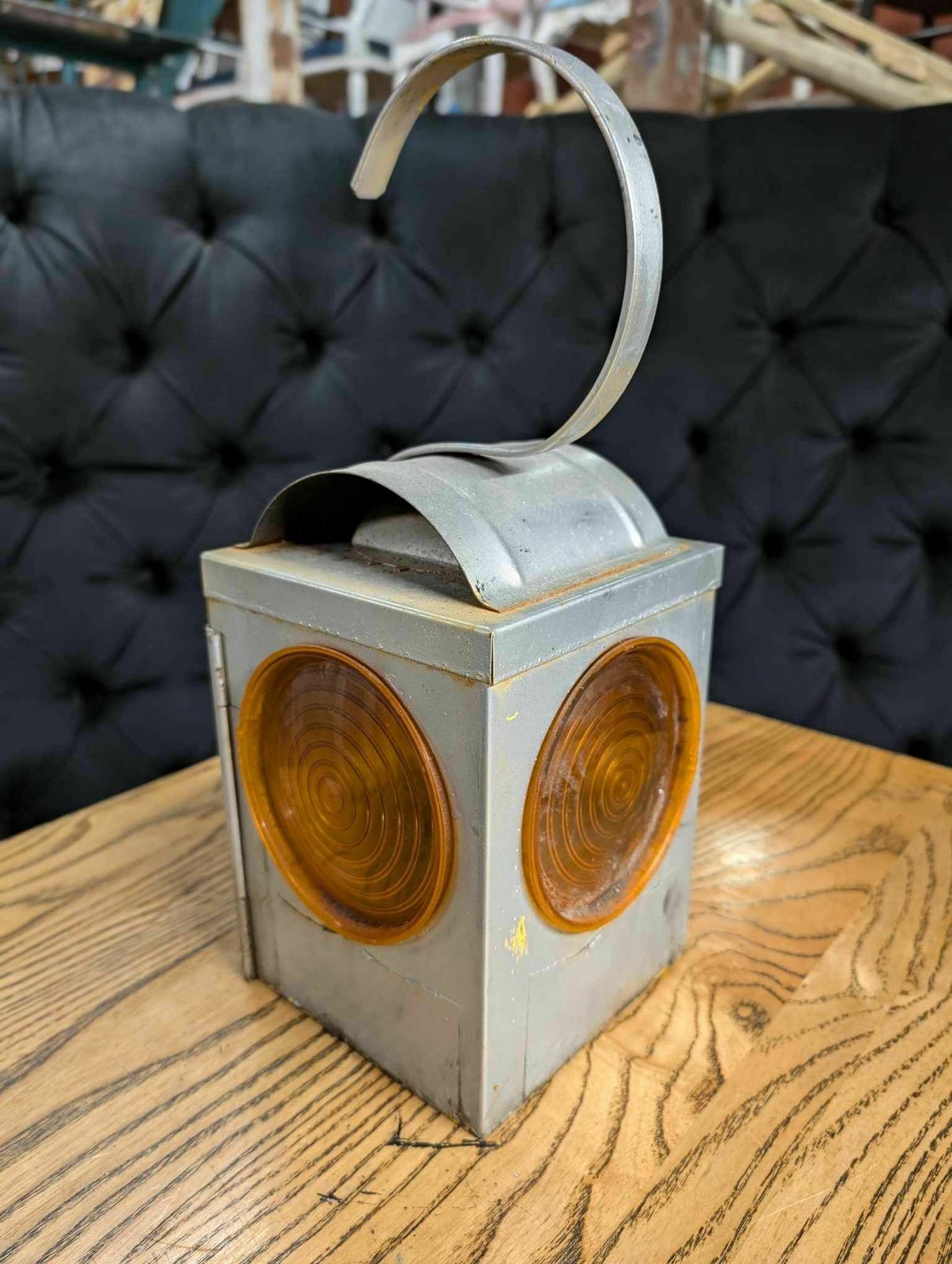 Pair Of Chalwyn Parker Steel Paraffin Road Lamps (Orange Filters) photo Garden Lighting