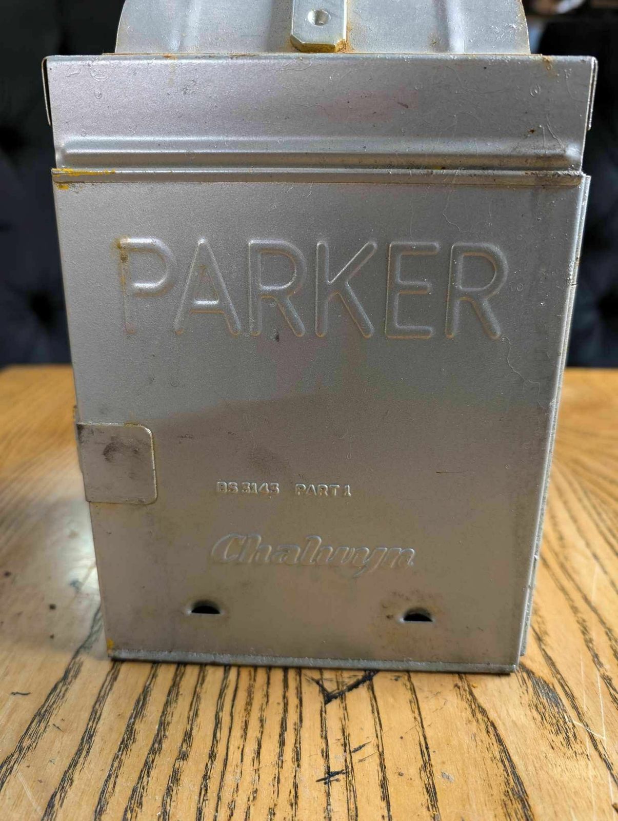 75.0 Pair Of Chalwyn Parker Steel Paraffin Road Lamps (Orange Filters) photo