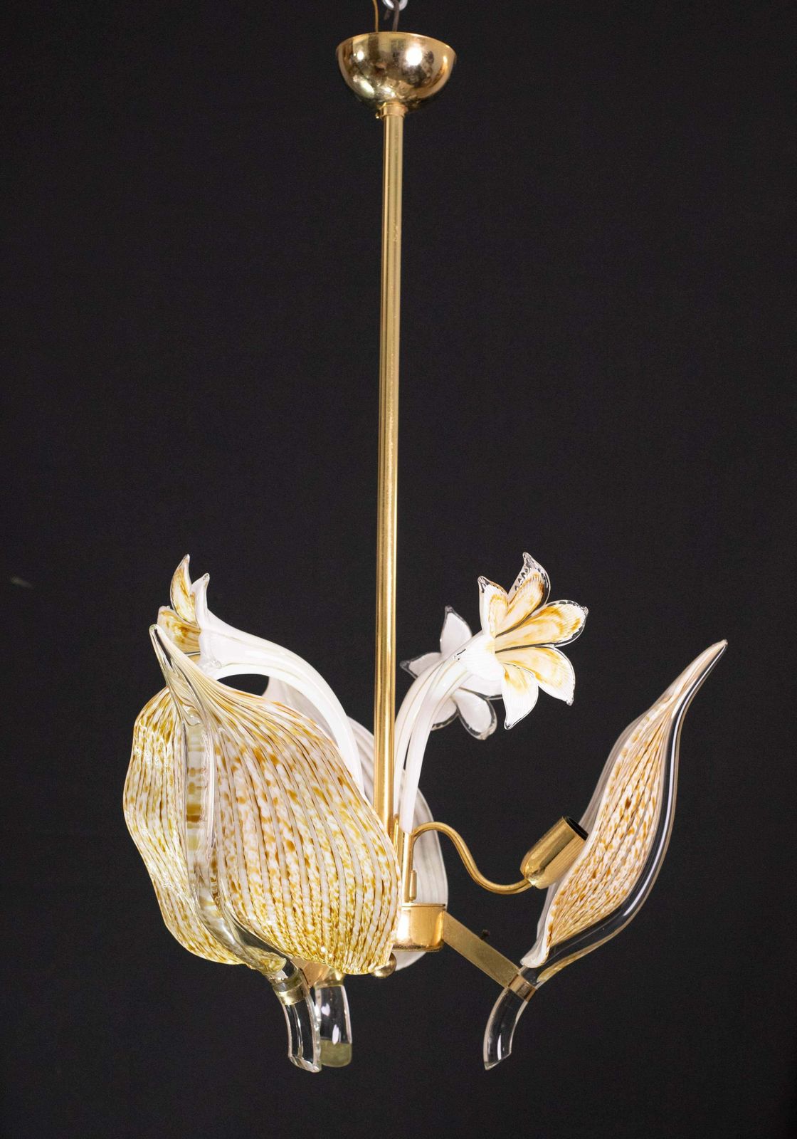 Elegant Gold Chandelier Franco Luce For Seguso, Murano Glass, 1970s photo Lighting