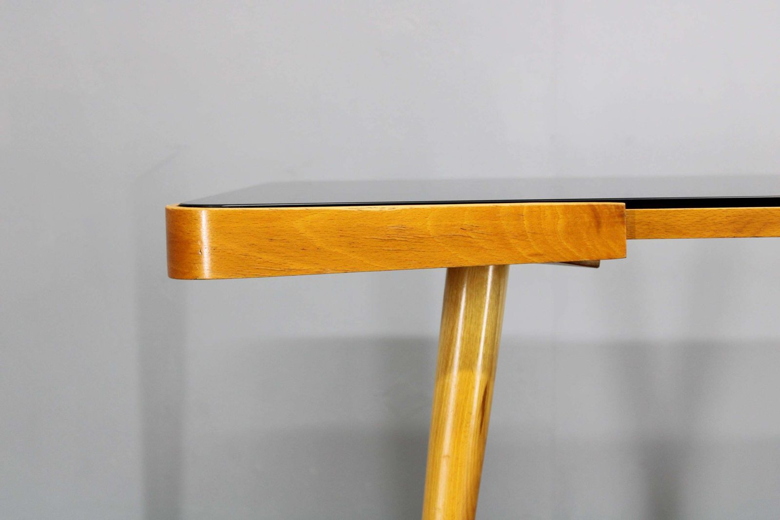 1960s Beech Coffee Table With Glass Top , Czechoslovakia photo 411.0