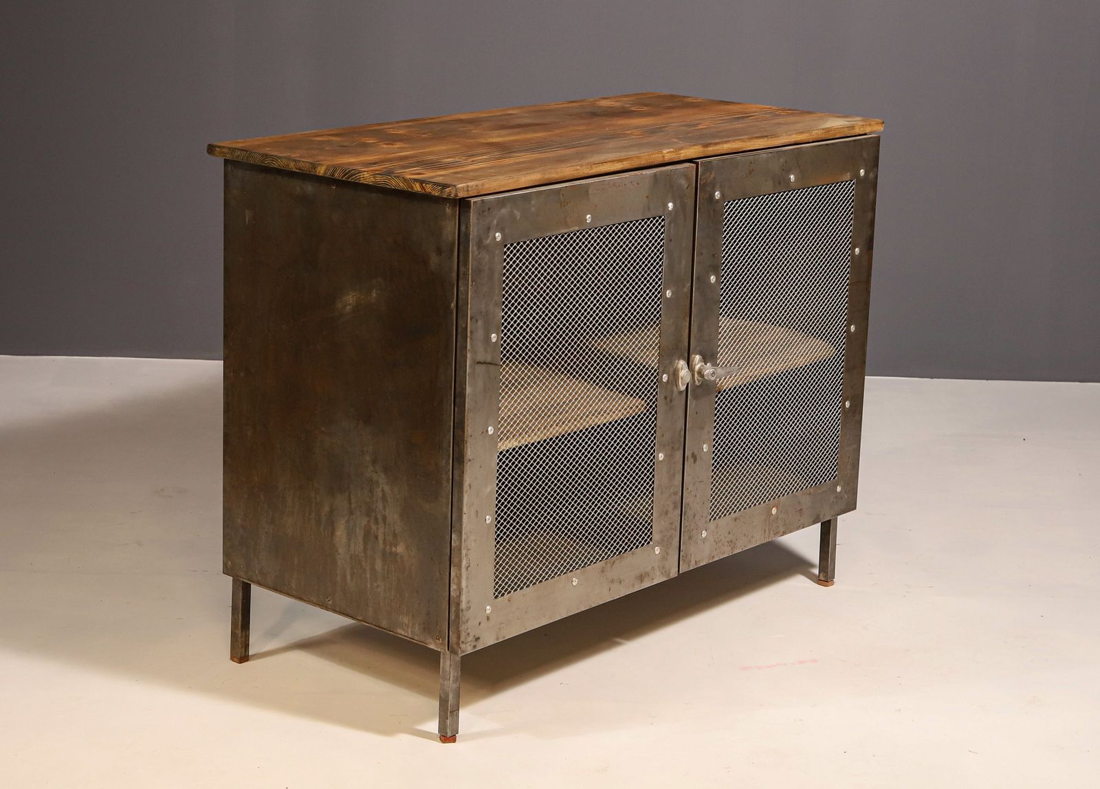 Industrial Iron Cabinet From The 1950s, Czechoslovakia photo vinterior