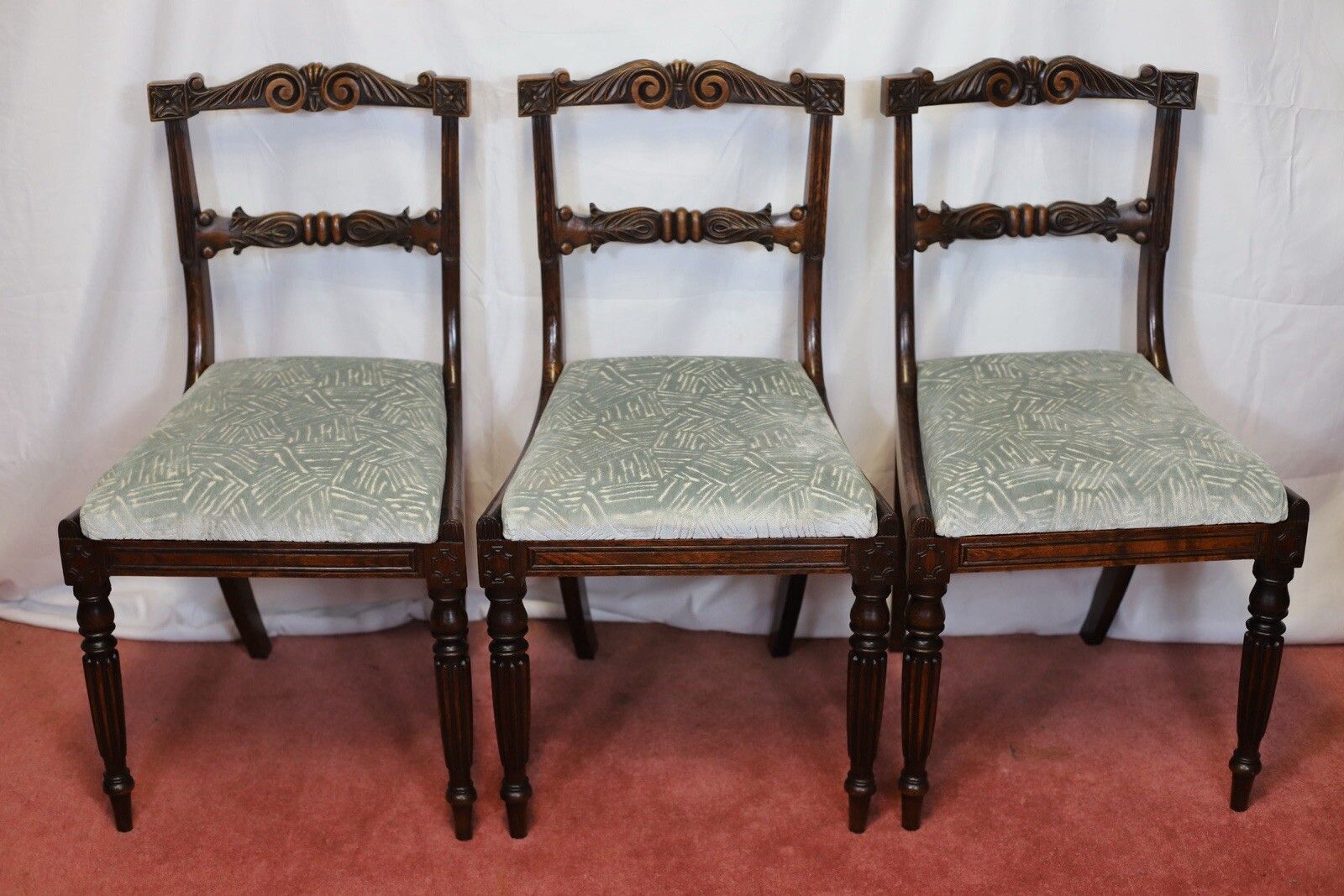 photo for sale Beautiful Set Of Six Regency Rosewood Dining Chairs