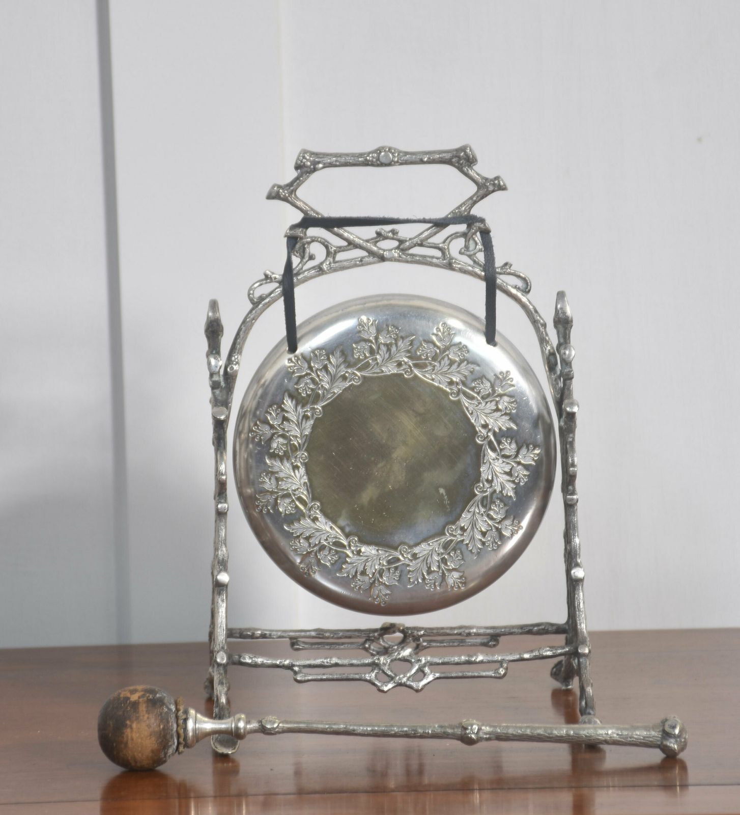 Aesthetic Silver Plated Table Gong photo Home Decor