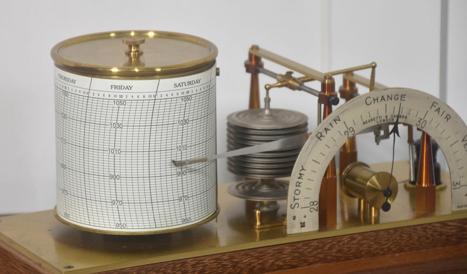 Mahogany Cased Barograph And Barometer By Negretti & Zambra photo vinterior