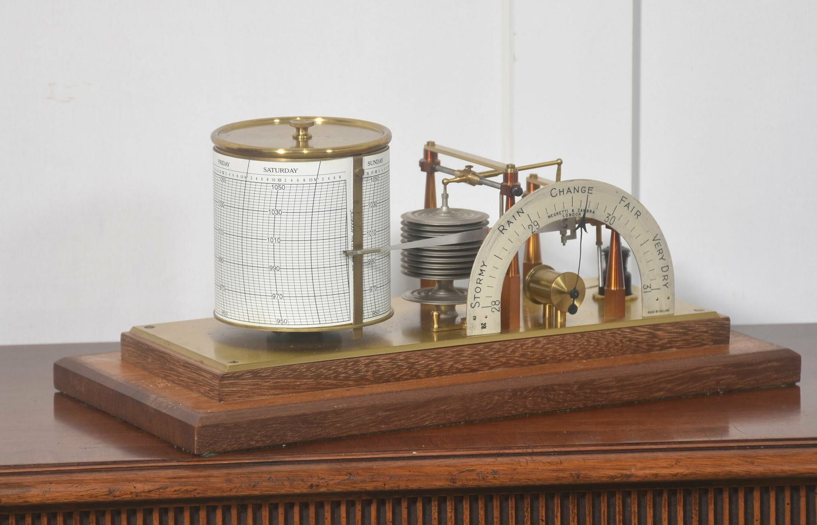 Mahogany Cased Barograph And Barometer By Negretti & Zambra photo buy