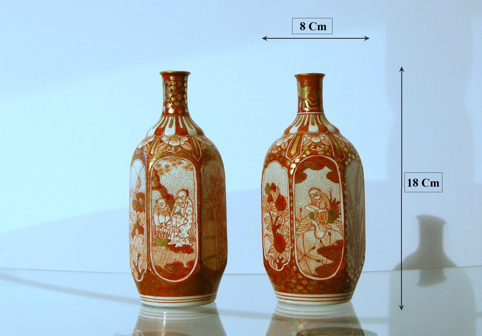 Pair Of Kutani Porcelain Vases / Meiji Period / Japan Ca. 1880 photo vinterior