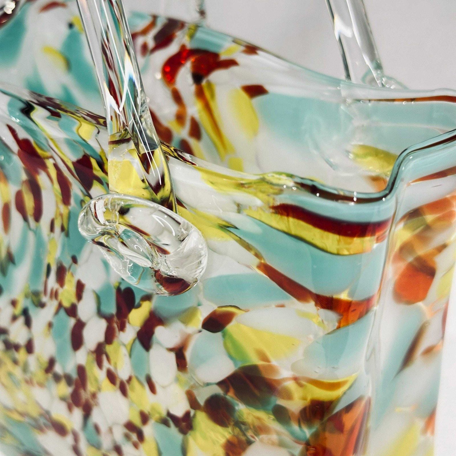 photo for sale Vintage Murano Glass Purse Vase   Italian Art Glass Sculpture