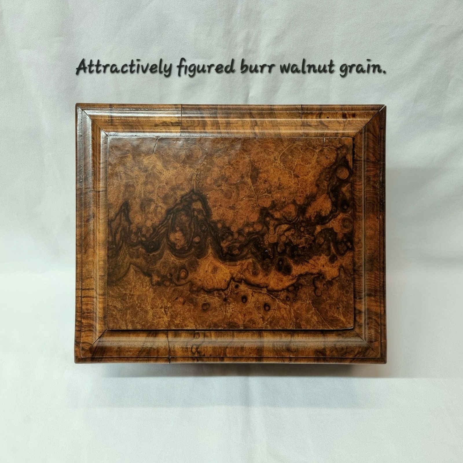 photo for sale A Unique And Rare 18th Century Burr Walnut Veneered Box With Attractive Dusky Red Leather Interior, Suitable For A Variety Of Potential Uses