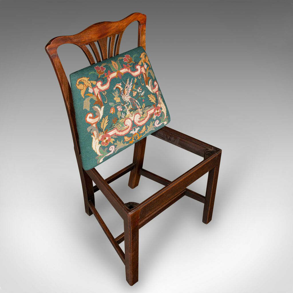 Antique Embroidered Side Chair, English, Hall, Morning Room, Georgian, C.1800 photo buy