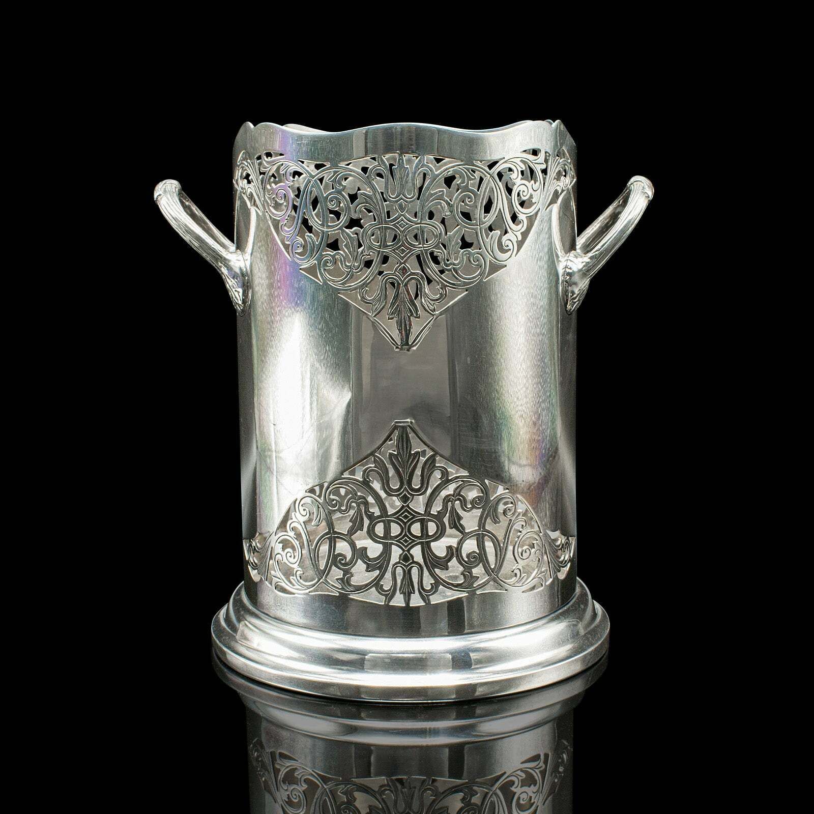 Antique Bottle Cooler, English, Silver Plate, Champagne Magnum Bucket, C.1920 photo for sale