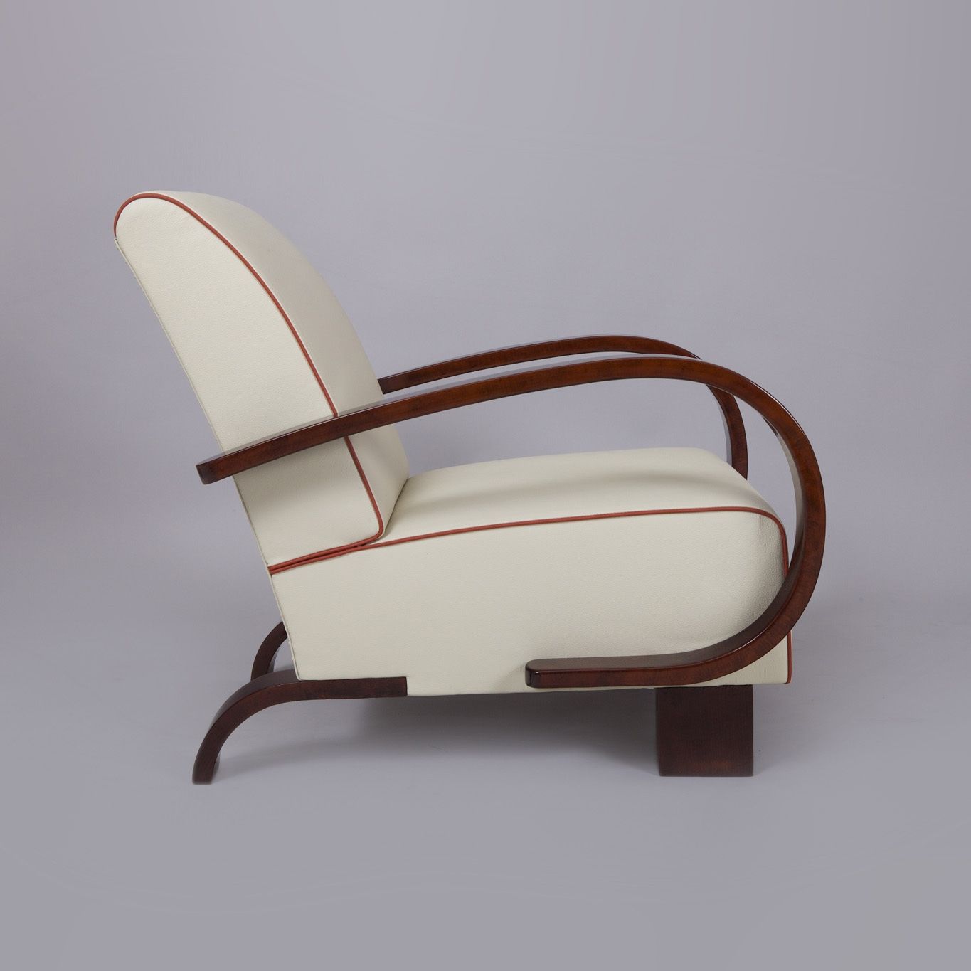Restored Art Deco Armchair, Walnut, New Upholstery, Czech, 1930s photo 1700.0