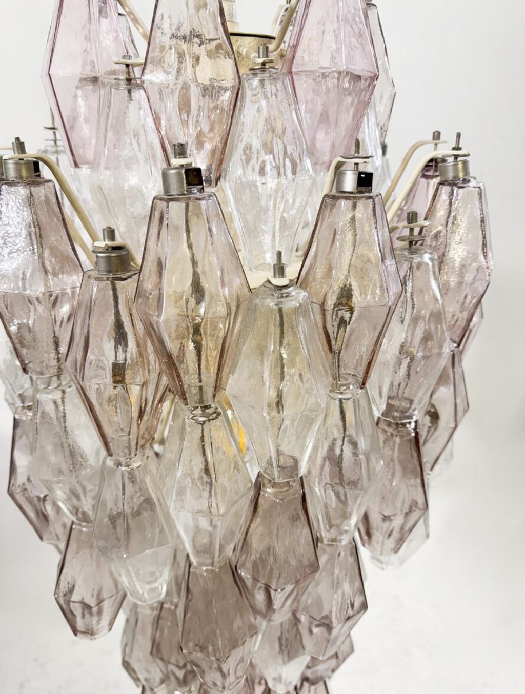 Mid Century Murano Glass Chandelier “Polyhedr” By Carlo Scarpa For Venini, Italy photo Lighting