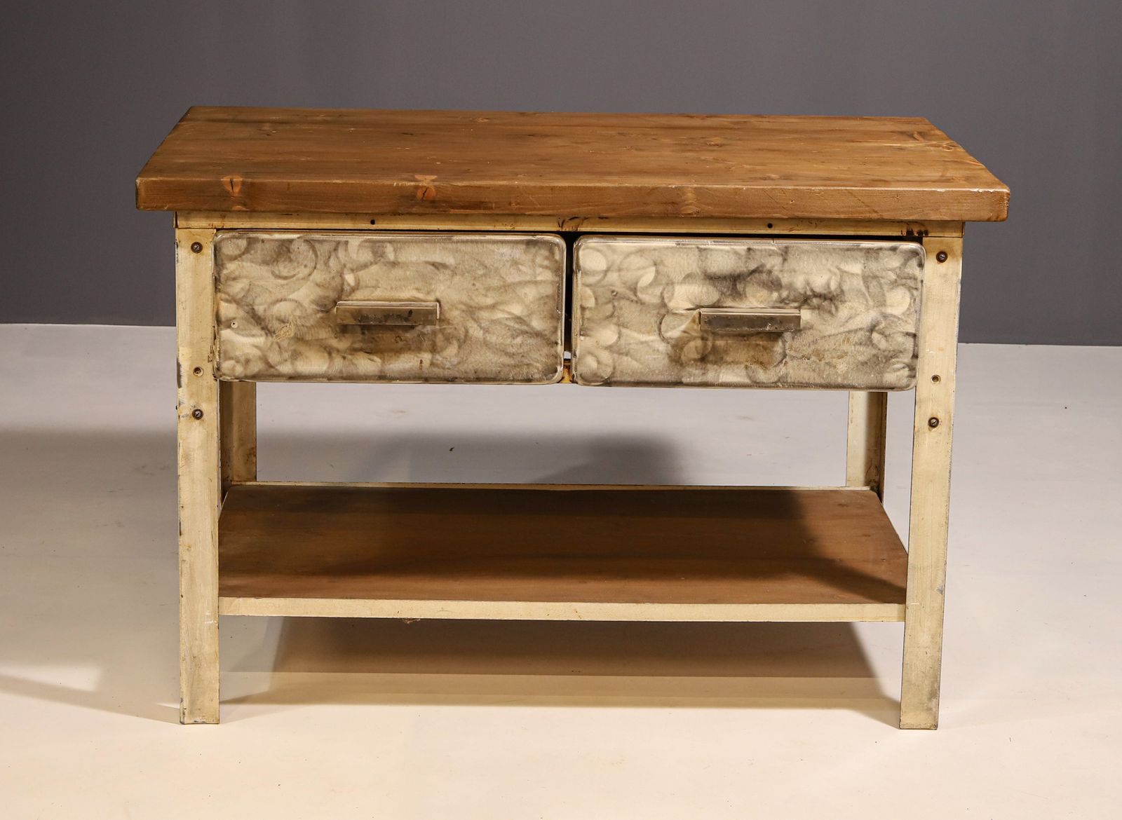 Industriële Ijzeren Keukentafel, Ca. Jaren 1950, Tsjecho Slowakije