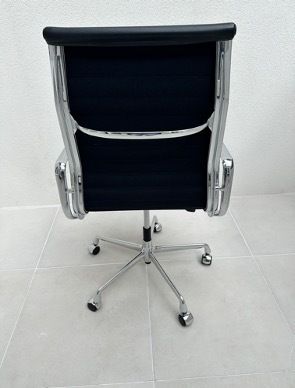 Vitra Ea 119 Eames Swivel Black Leather Armchair photo furniture