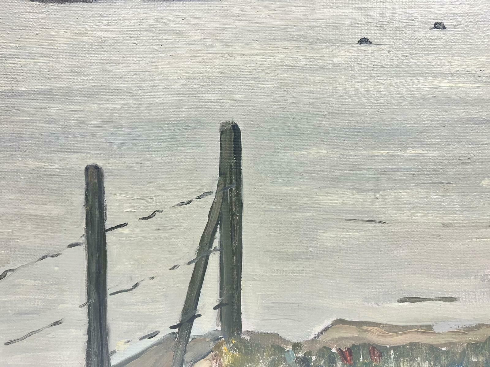 Guy Pichon Brooding & Atmospheric French Impressionist Signed Oil Quillebeuf Harbour20th Century photo furniture