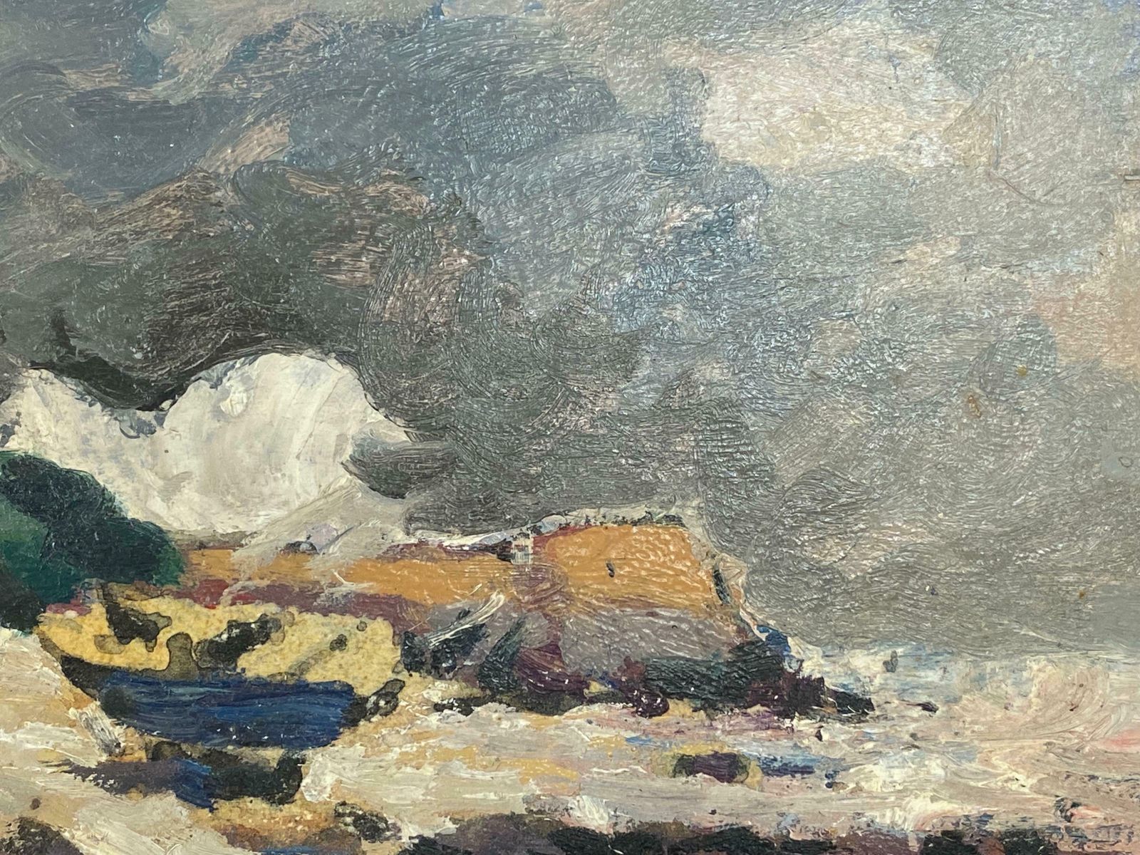 Maurice Mazeiliemaurice Mazeilie French Impressionist Oil   Boat Landscape photo for sale