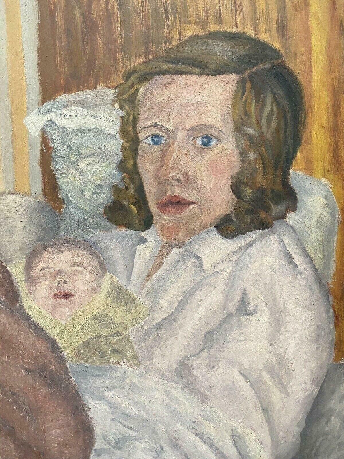 Genevieve Zondervan (1922 2013)genevieve Zondervan (1922 2013) French Oil Painting   Mother And Child Portraitc. 1990's