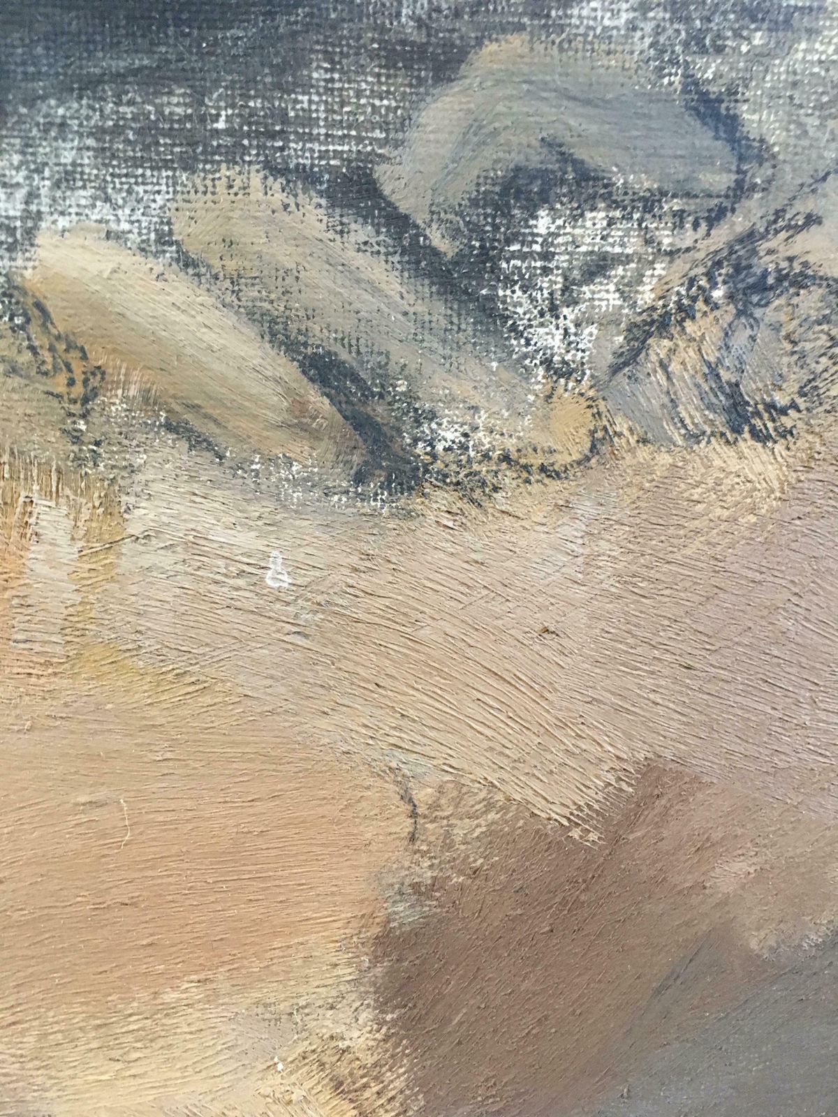 élisabeth Dujarric De La Rivière'anguish' Huge French 20thc. Modernist Portrait Original Oil Painting Signed1962 photo vinterior