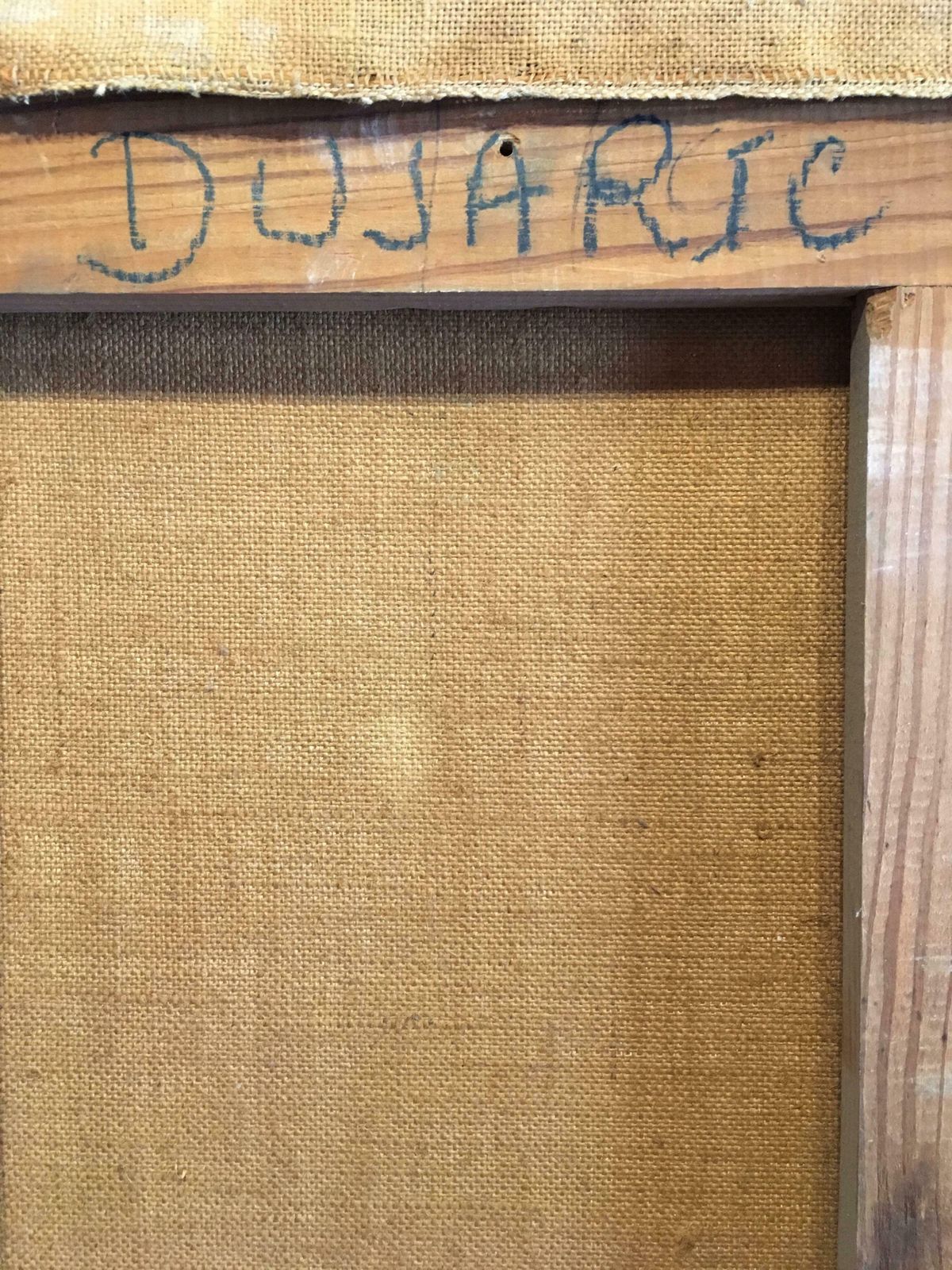 photo for sale élisabeth Dujarric De La Rivière'anguish' Huge French 20thc. Modernist Portrait Original Oil Painting Signed1962