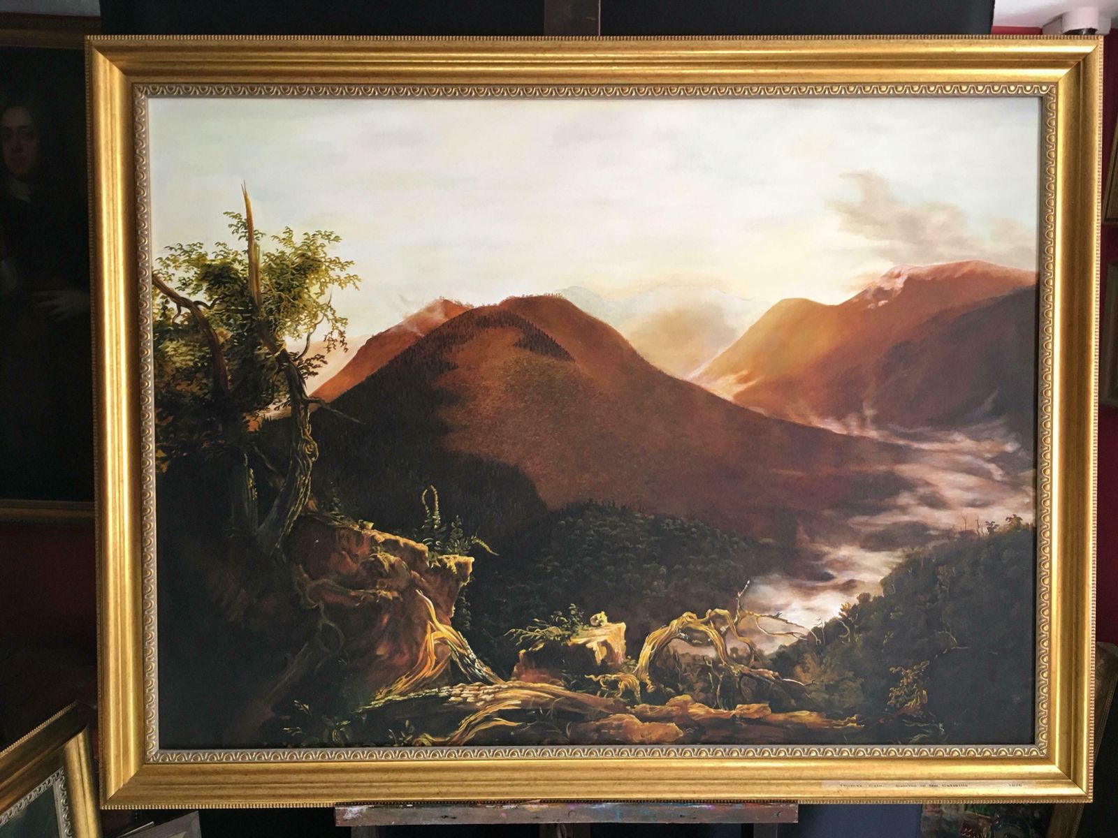 (After) Thomas Colesunrise In The Catskills Huge Oil Paintingc. 2000 photo furniture
