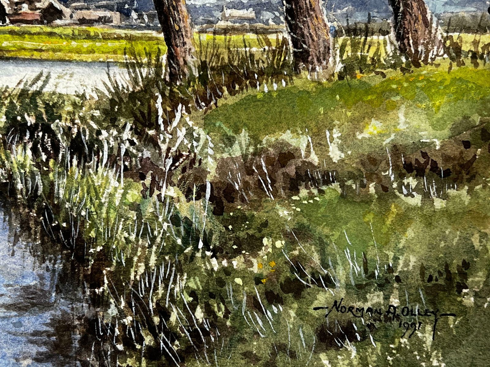 Norman A Olleymallard Ducks Flying Over The Marshes Past The Mill Beyond photo vinterior
