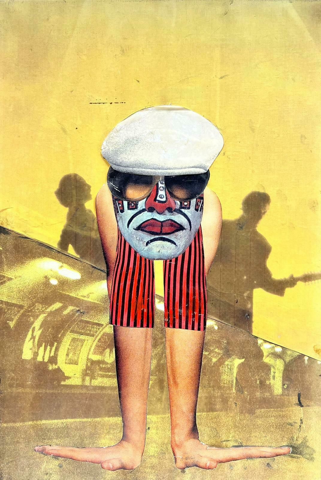 French School1970's French Pop Art Collage Cut Out Artwork Underground Music Man1970's