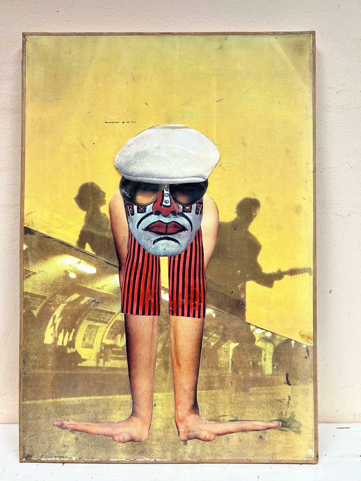French School1970's French Pop Art Collage Cut Out Artwork Underground Music Man1970's photo vintage