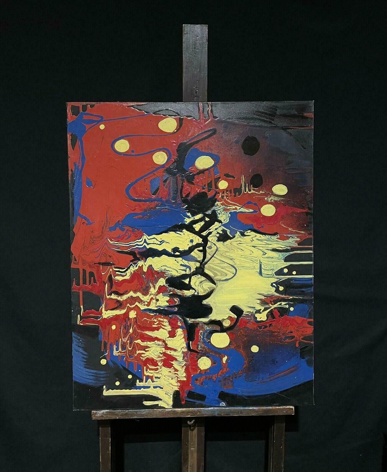 French Schoolhuge French Modern Abstract Expressionist Painting Splash & Blur Of Colors photo furniture