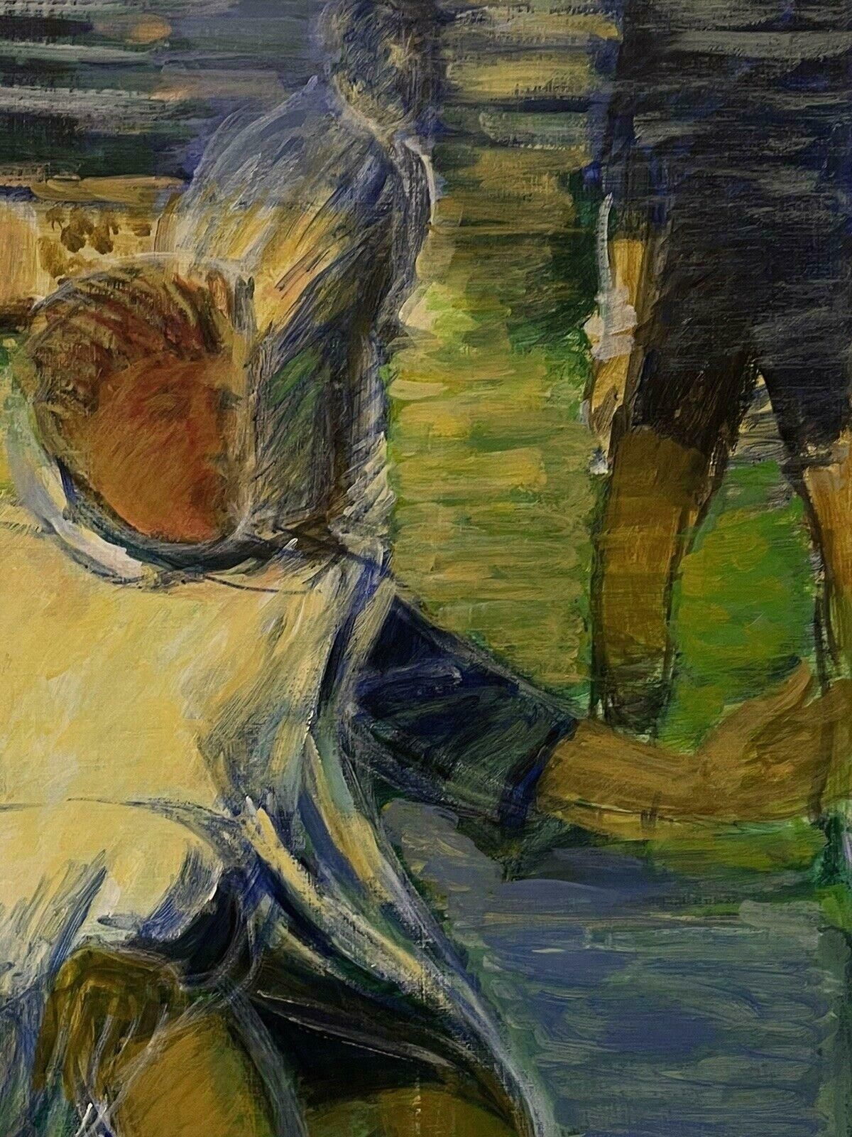 Jostne Galletthe Football Match, Large Original French 20th Century Oil Painting1998 photo for sale
