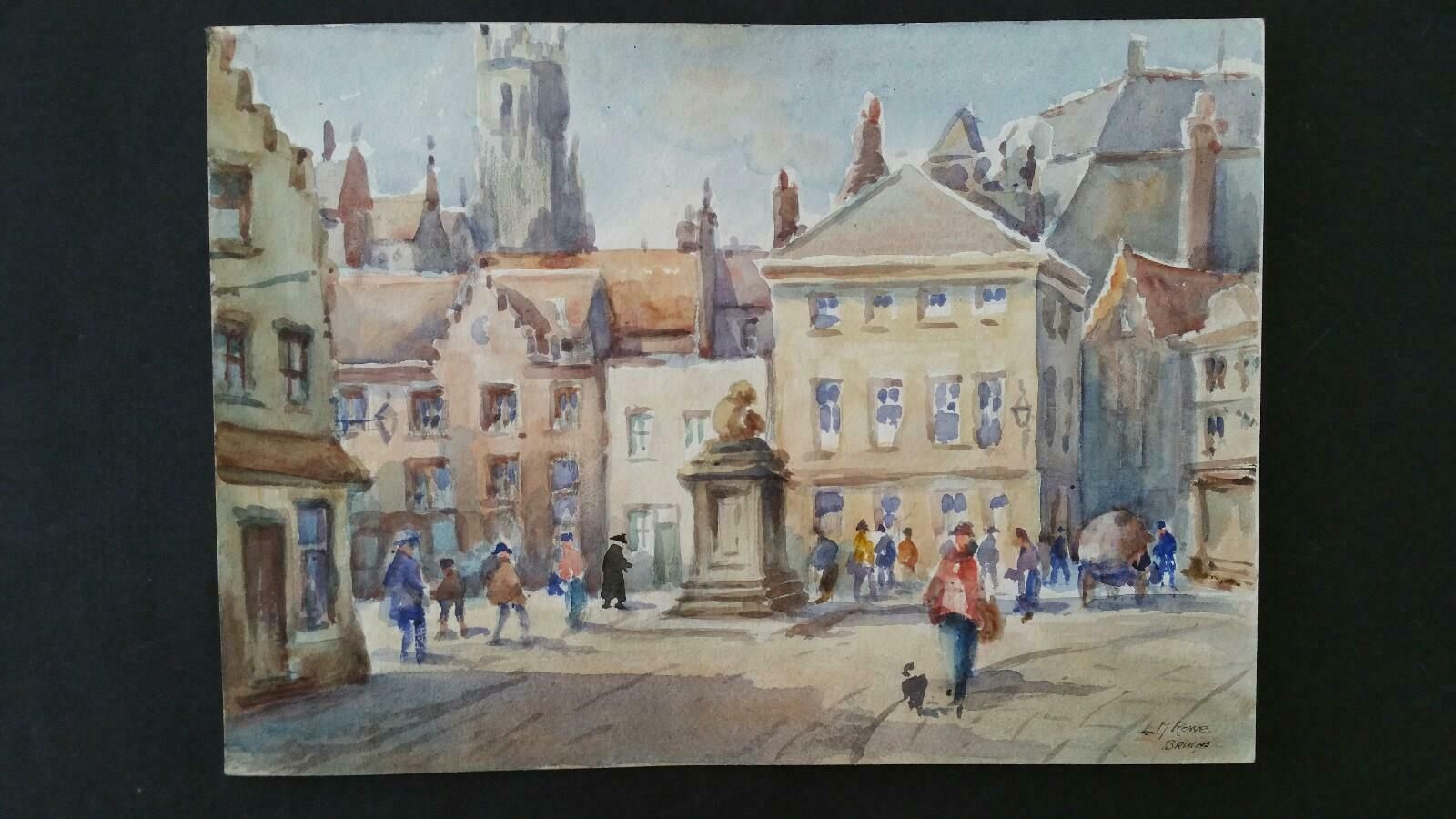 Leonard Machin Rowemid 20th Century, Belgium, A Morning In Bruges1950's photo furniture