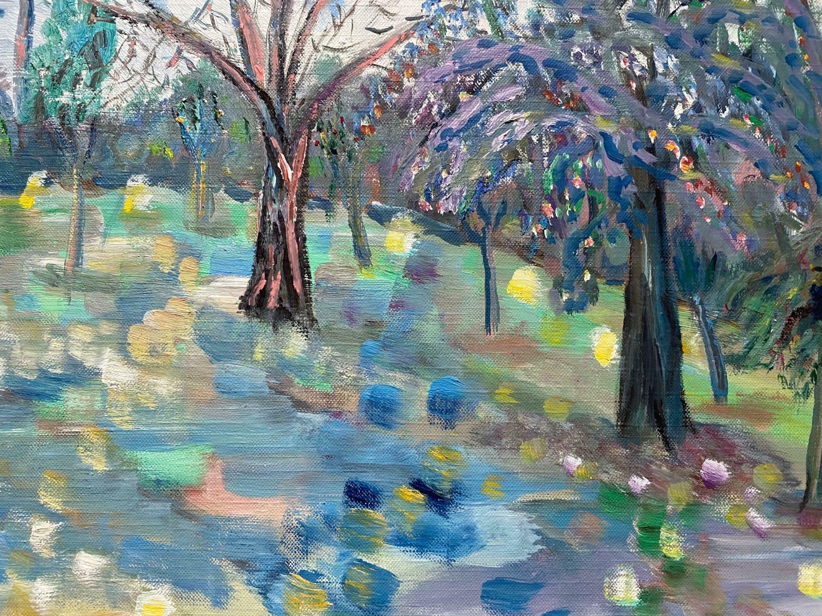 Unknownprovence Colorful Trees Landscape   French Impressionist Original Oil Paintingc.1950s photo Art