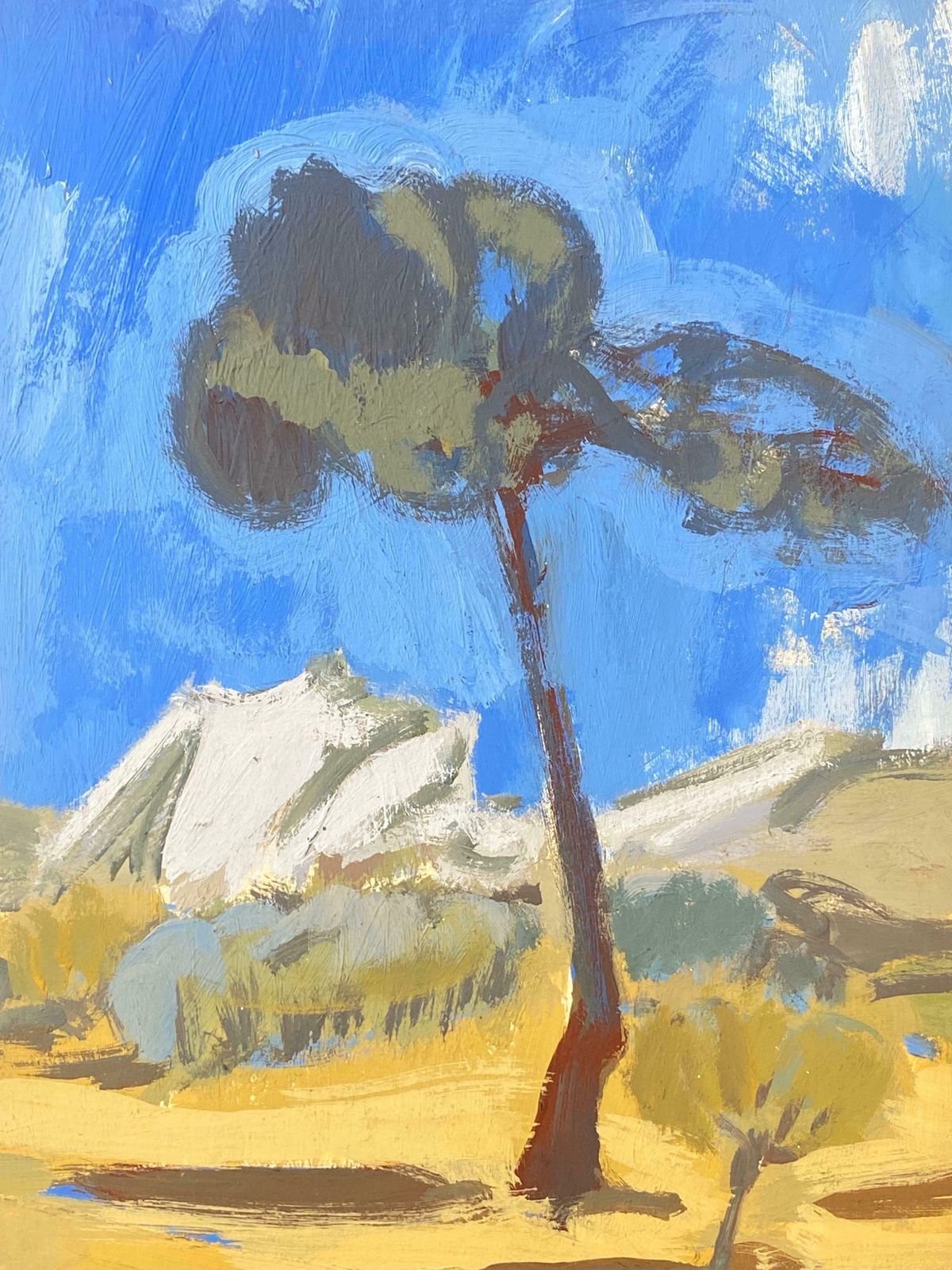 Elisabeth Hahn20th Century German Modernist Oil Painting Sun Scorched Landscape & Tree20th Century photo furniture