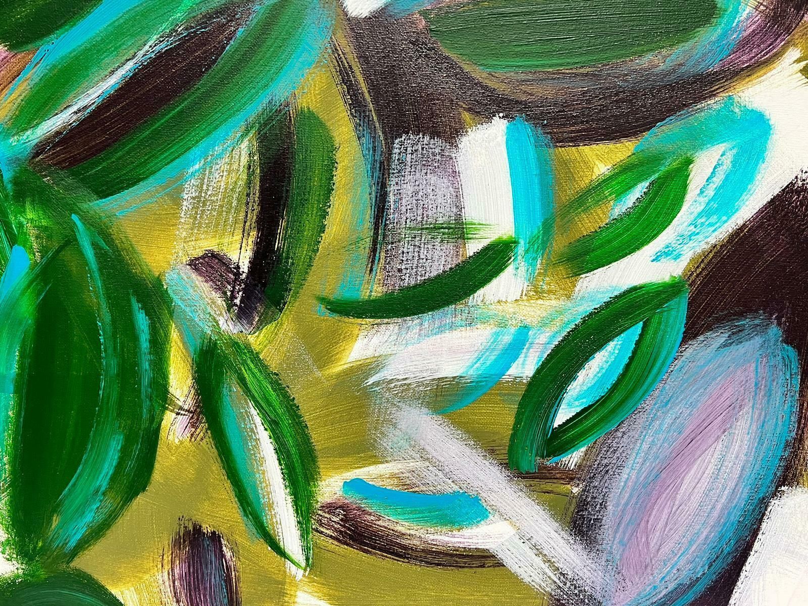 Robert Somertonhuge British Abstract Original Painting Green Beige Black Purple Colorsc. 2022 photo 970.0