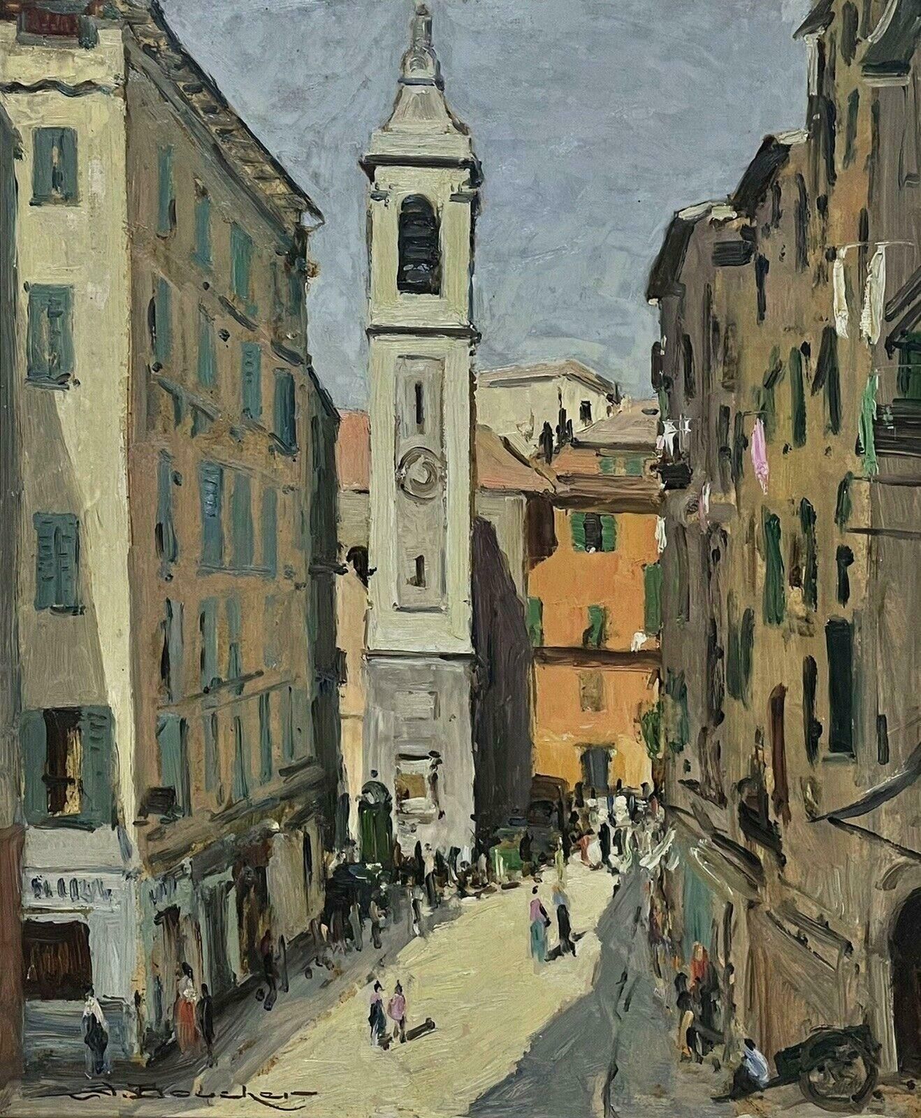 Amedee Boucherlarge Mid 20th Century French Signed Post Impressionist Oil   Busy City Street