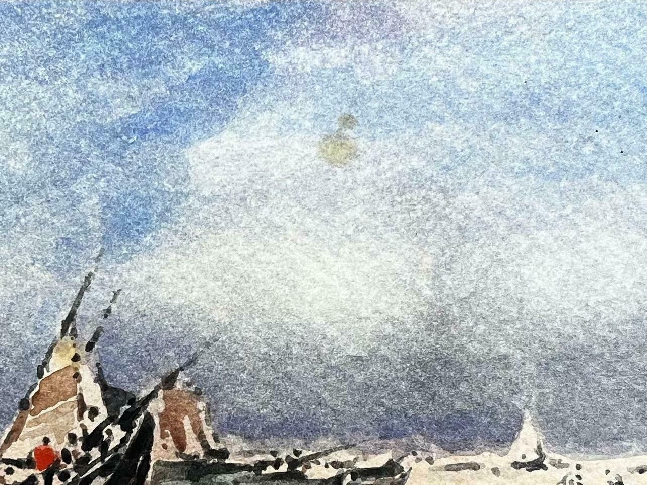 Unknownfrench Impressionist Landscape   Boats In A Dry Bay W/ Figure Tending To Rigging2015 photo Art