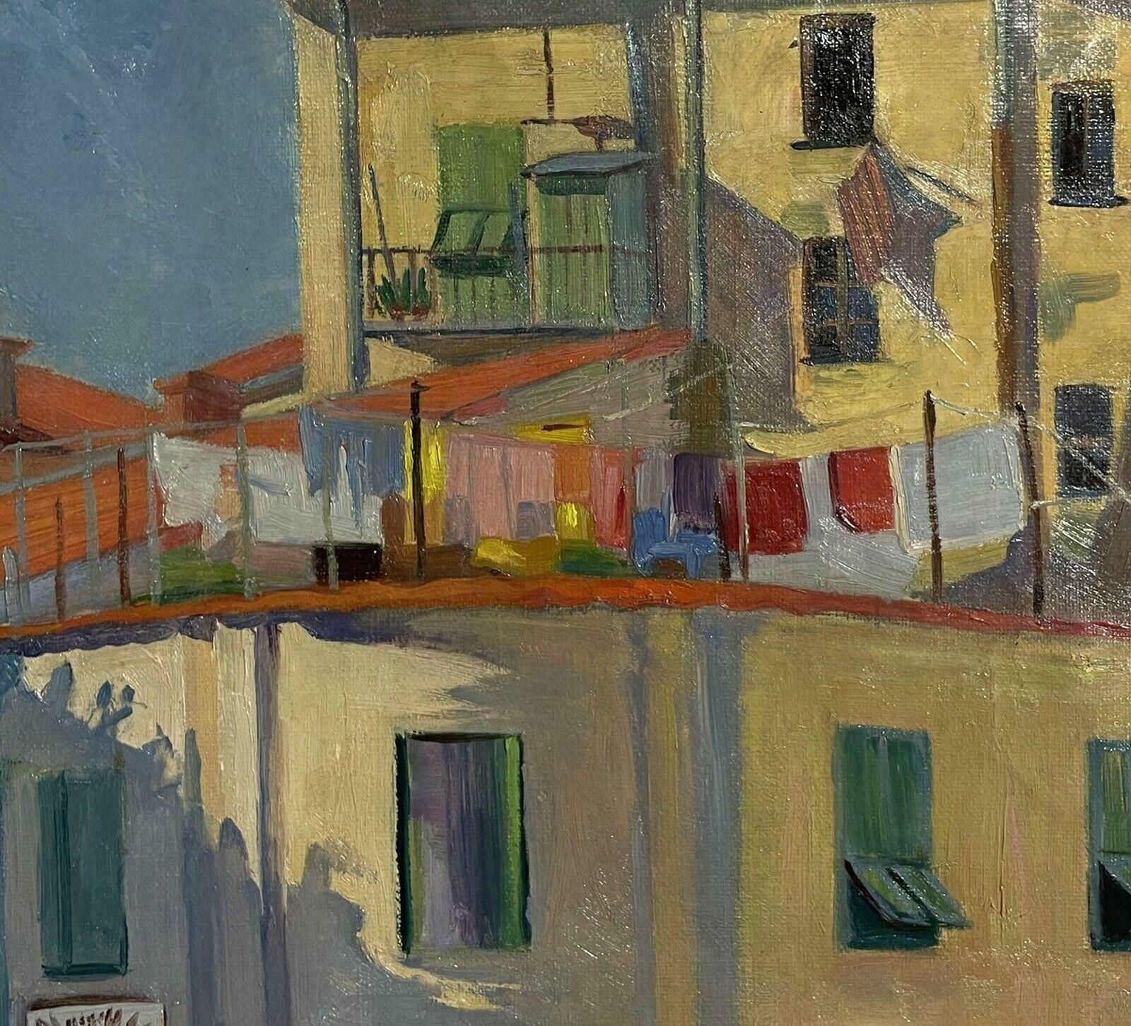 Unknown1950's French Modernist Signed Oil Figures In Sunny Street & Buildings photo 1226.0