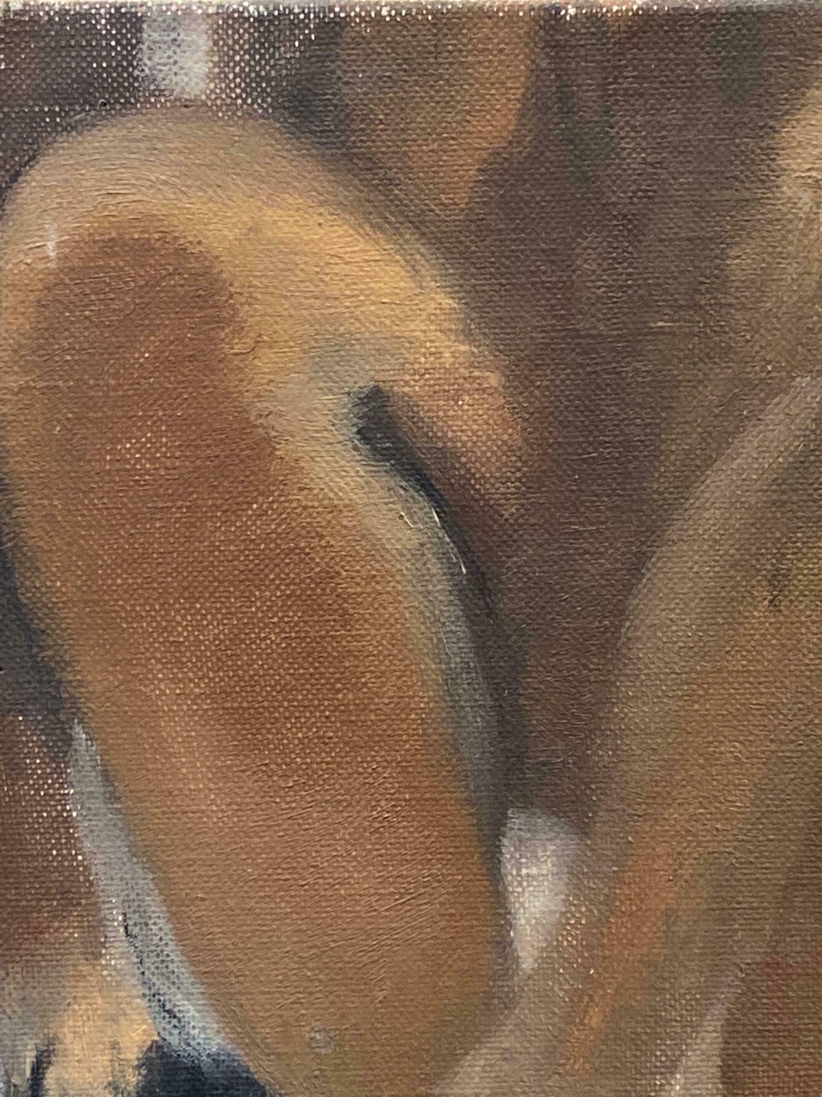 Unknownfrench Modernist Signed Oil Painting Nude Figure Dressing photo furniture