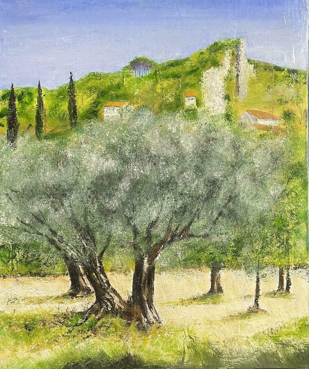 Louis Del Bianco (B.1925louis Del Bianco (French 1925) Large Oil Painting   Provencal Summer Landscape20th Century