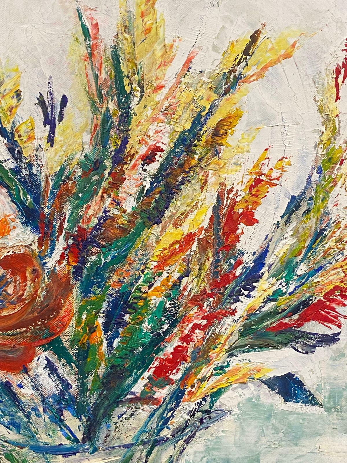 P Vilette20th Century Original Expressionist Oil Painting   Beautiful Bouquet In Vase 20th Century photo buy