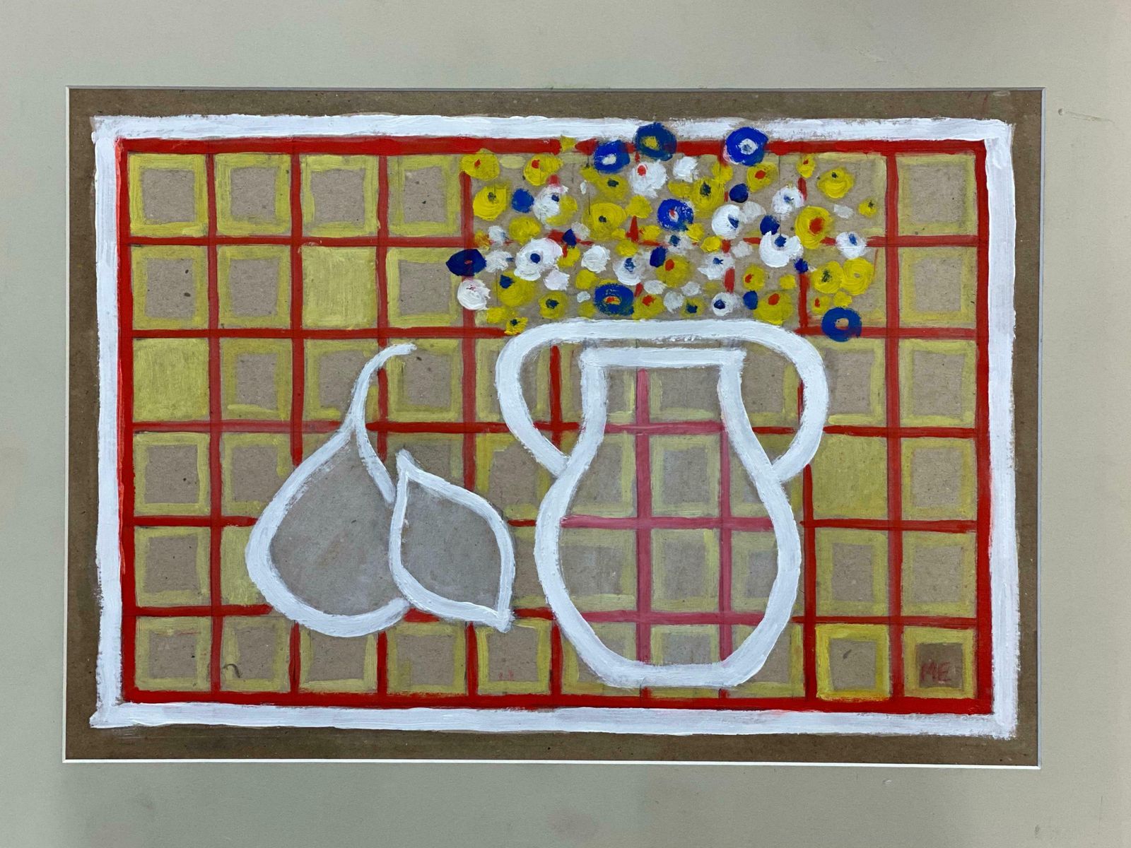 Marika Eversfieldmodern British Abstract Painting Still Life Flowers & Fruit photo Art