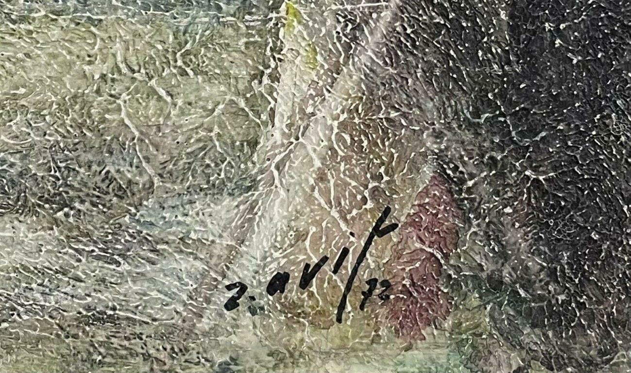 Unknownracing Yachts Flotilla At Sea, Signed 1970's French Modernist Oil Painting photo buy