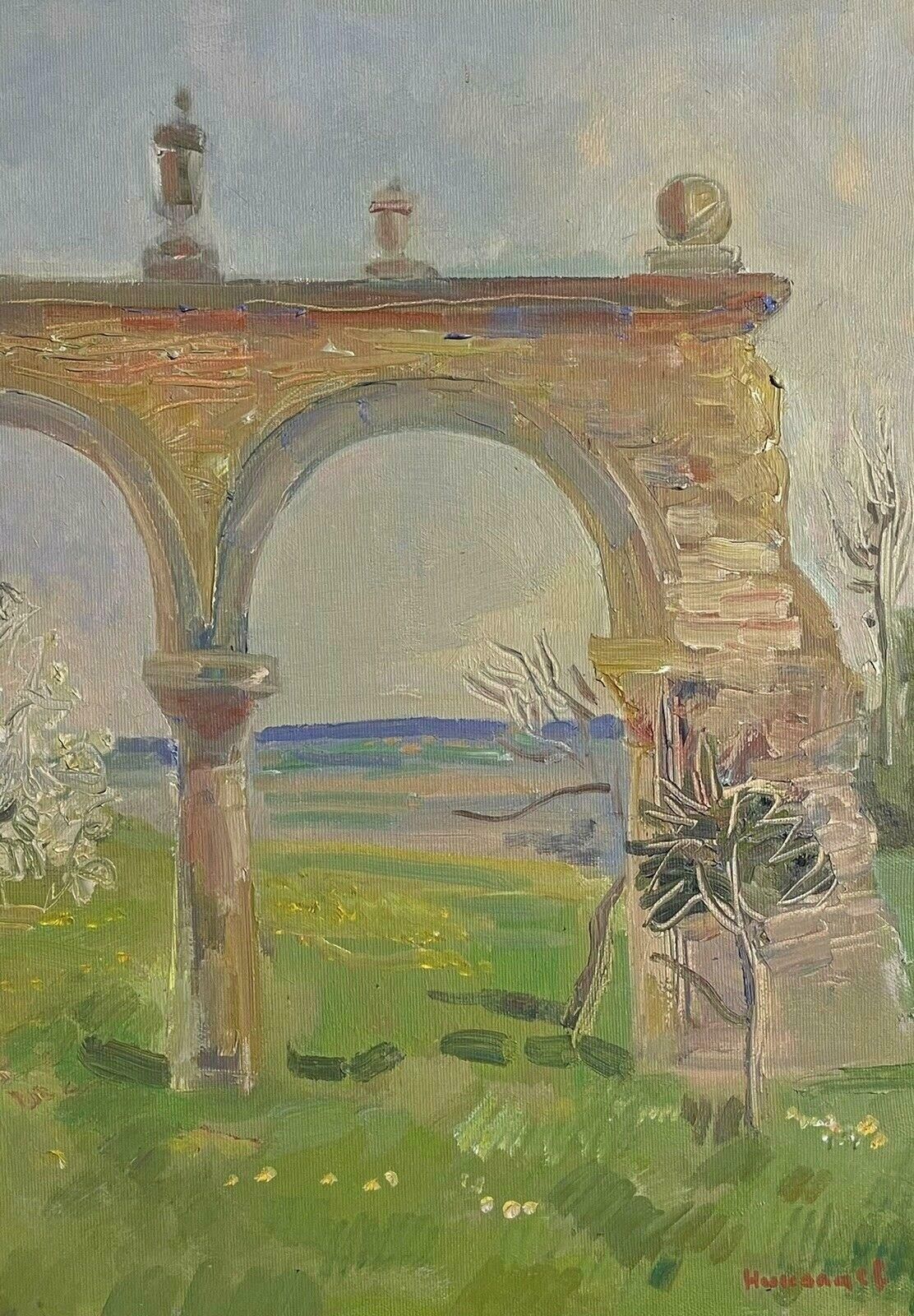 Unknown20th Century French/ Russian Modernist Signed Oil   Elegant Lady Spring Blossom1995 photo 689.0