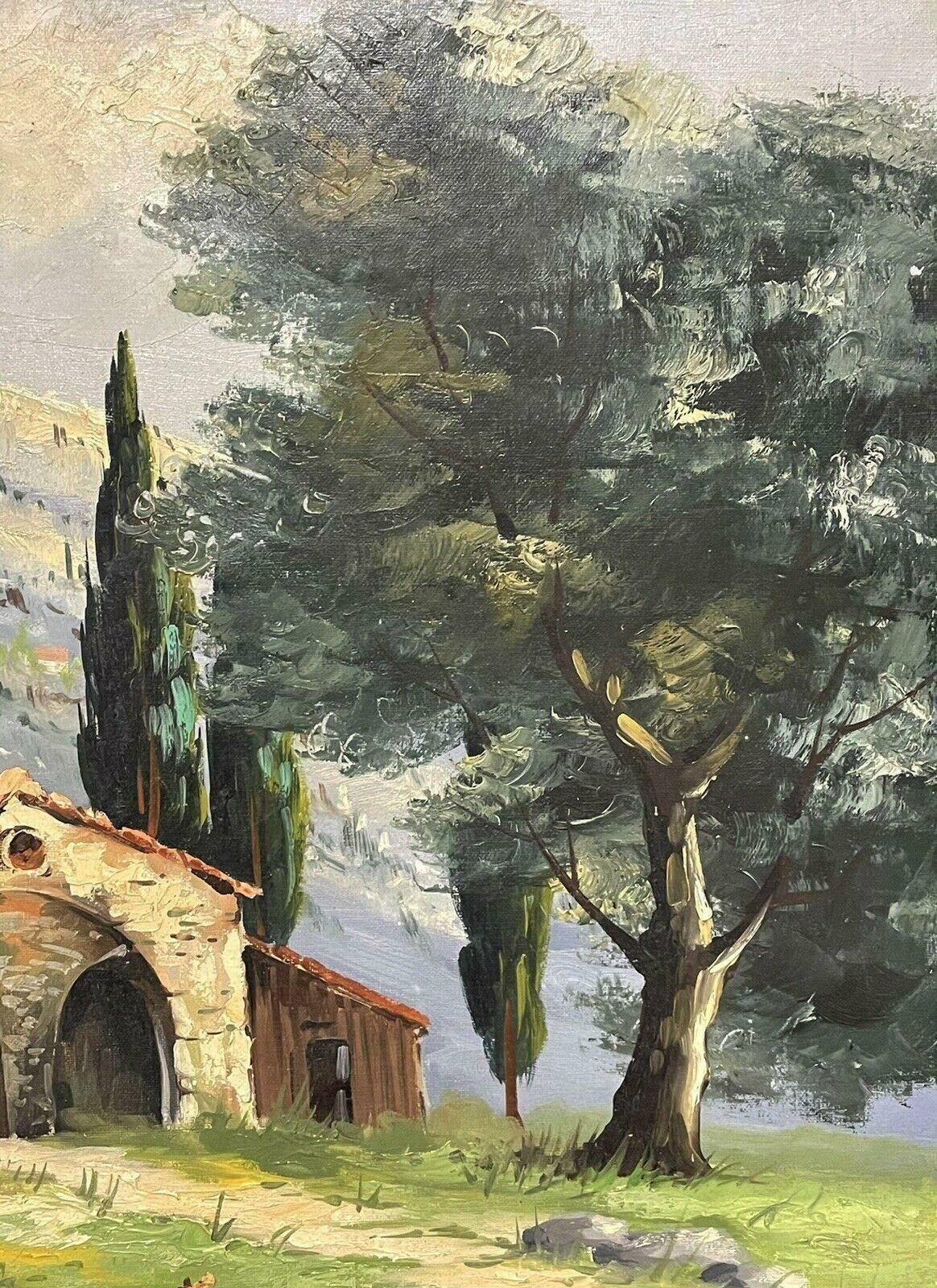 Unknownsigned French Impressionist Vintage Oil   Provencal Landscape With Old Church20th Century photo buy
