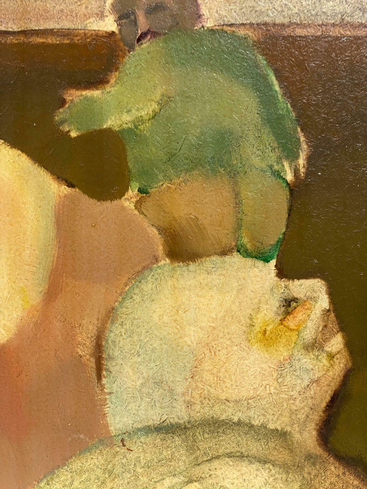 Andreslarge French Surrealist Oil Painting Male Figurative Scene C. 1970s photo Art
