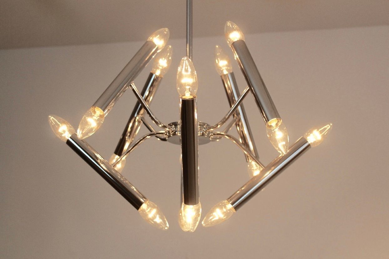 Geometrical Chrome Chandelier From Boulanger, 1960s photo 1385.28